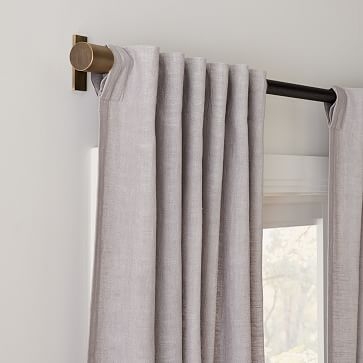 Textured Luxe Linen Curtain, Frost Gray, 48"x84" - Image 2