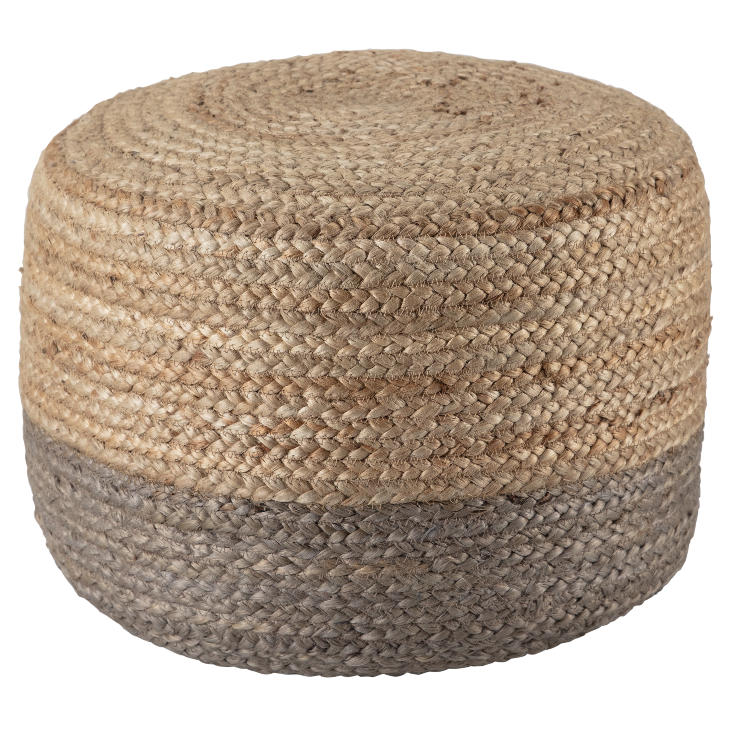 Oliana Ombre Taupe/ Beige Cylinder Pouf - Image 0