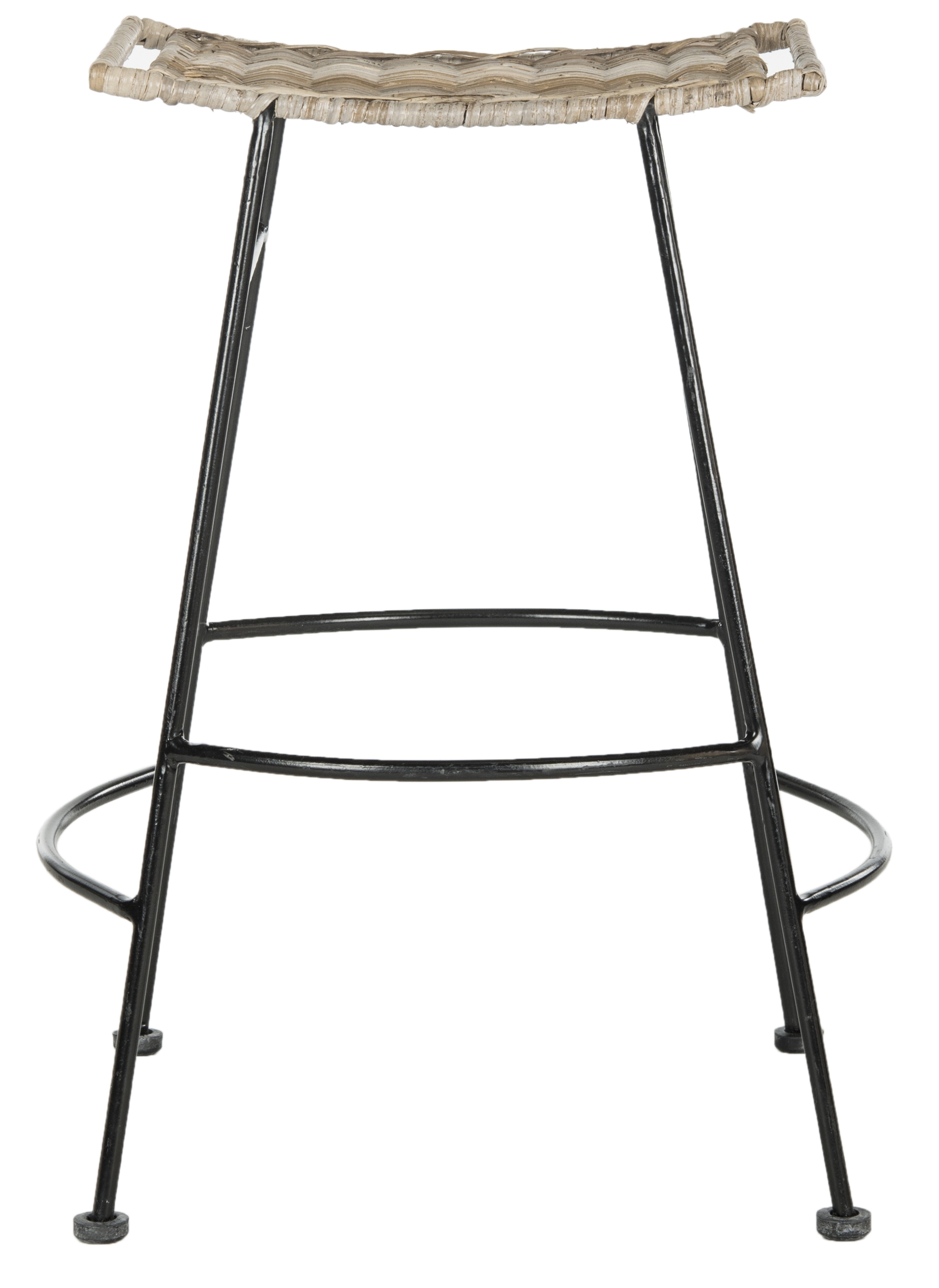 Atara Rattan Seat Bar Stool - Grey - Safavieh - Image 0