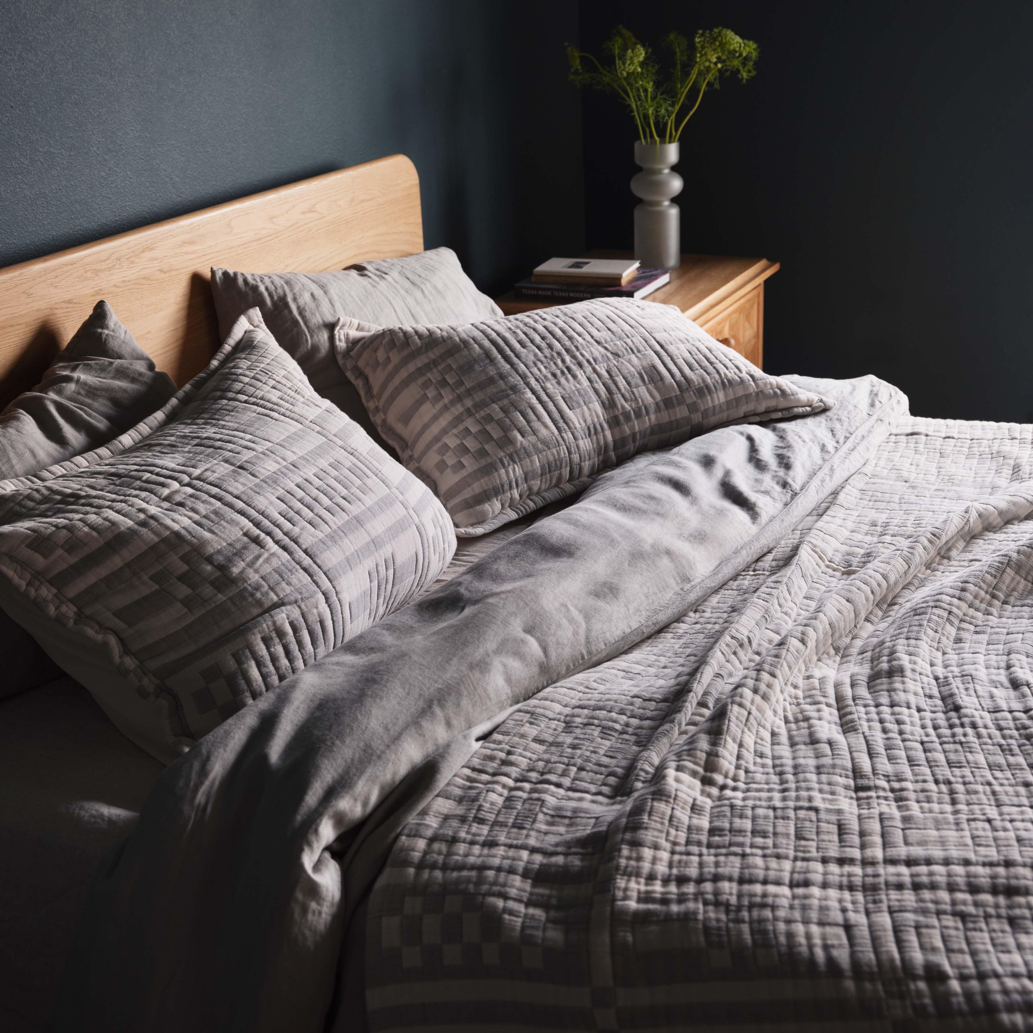 The Citizenry Alegria Organic Cotton Quilted Shams | King Set | Stone Blue - Image 5