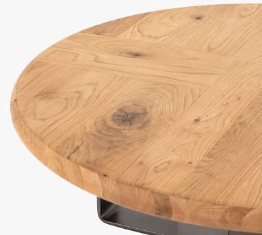 Joaquin Round Coffee Table, Gunmetal &amp; Natural Oak - Image 2