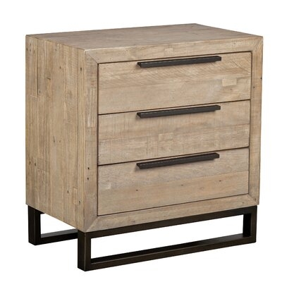 Suzette 3 Drawer Solid Wood Nightstand, Light Taupe - Image 0