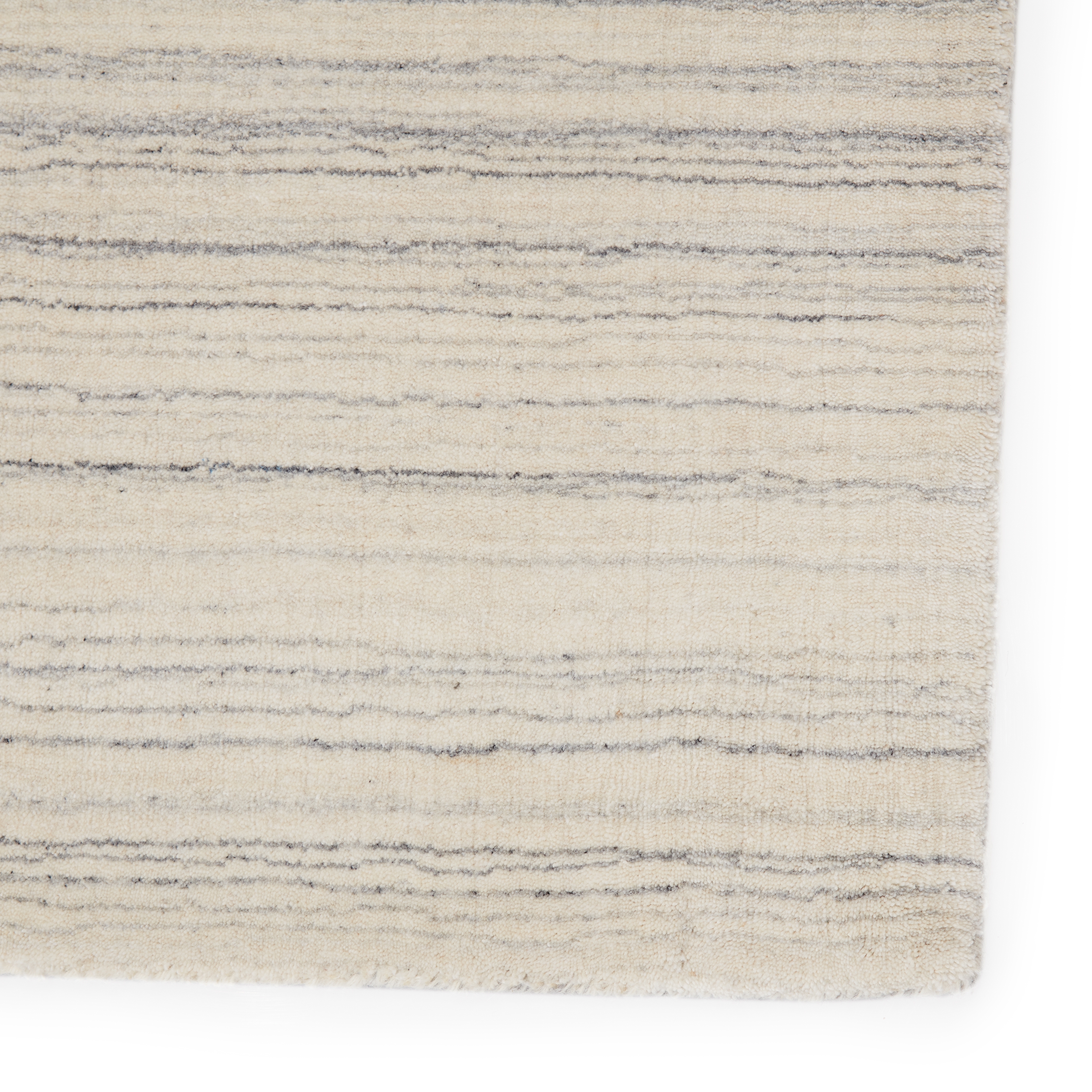 Oplyse Handmade Stripe White/ Gray Area Rug (8' X 10') - Image 3