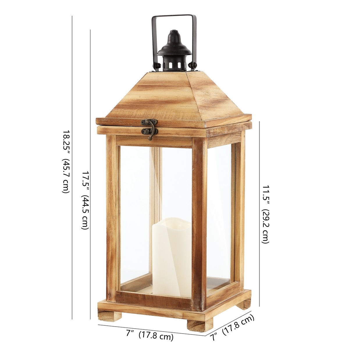 Elida 18.25" Outdoor Lantern - Light Brown - Safavieh - Image 4