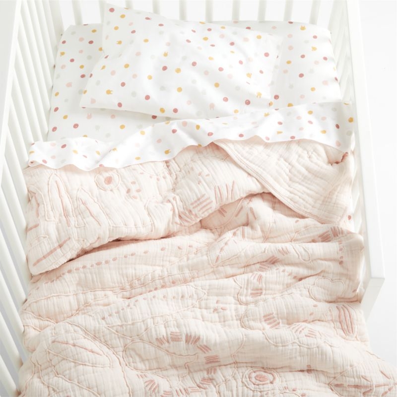 Paquita Pink Floral Baby Crib Quilt - Image 2