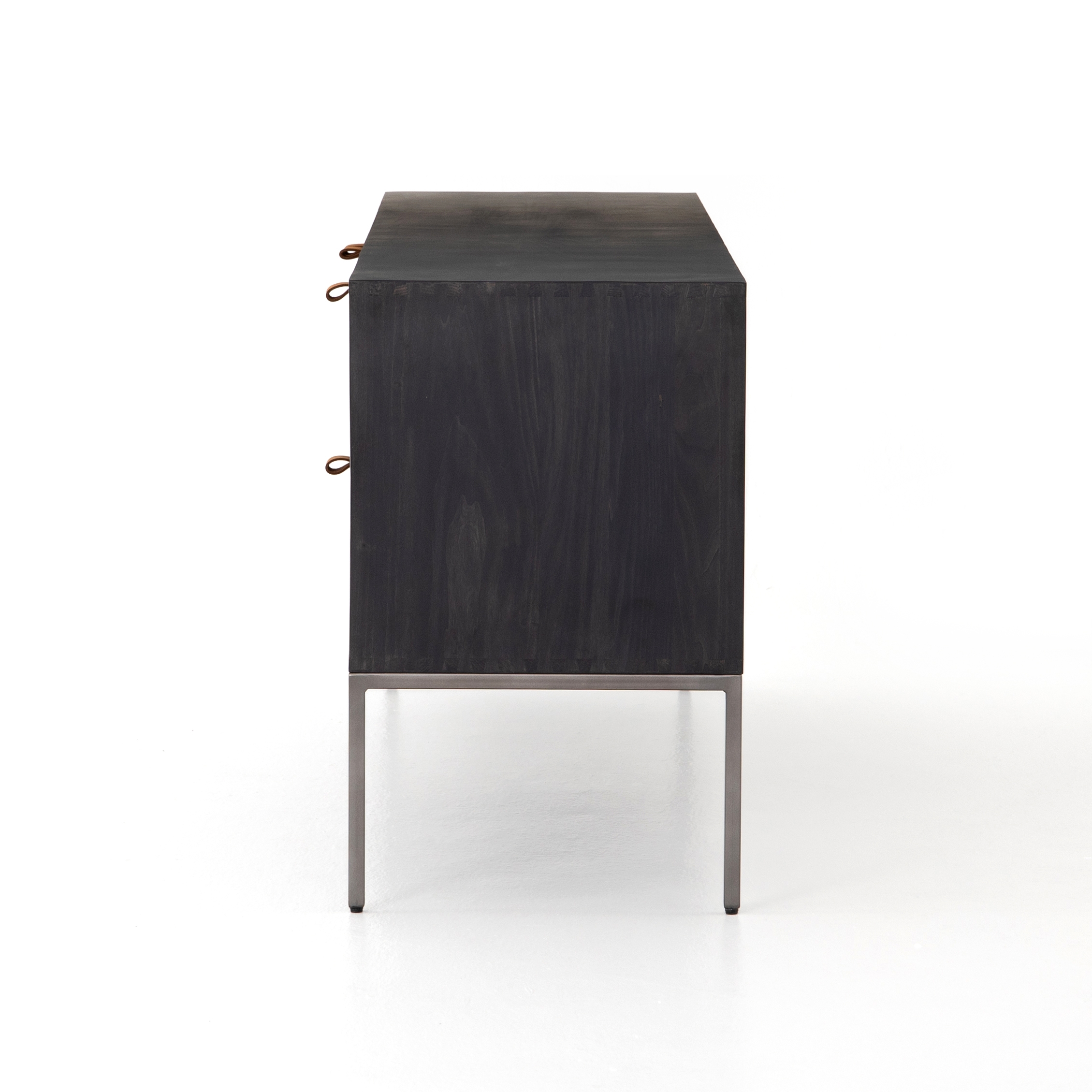 Trey Media Console-Black Wash Poplar - Image 5