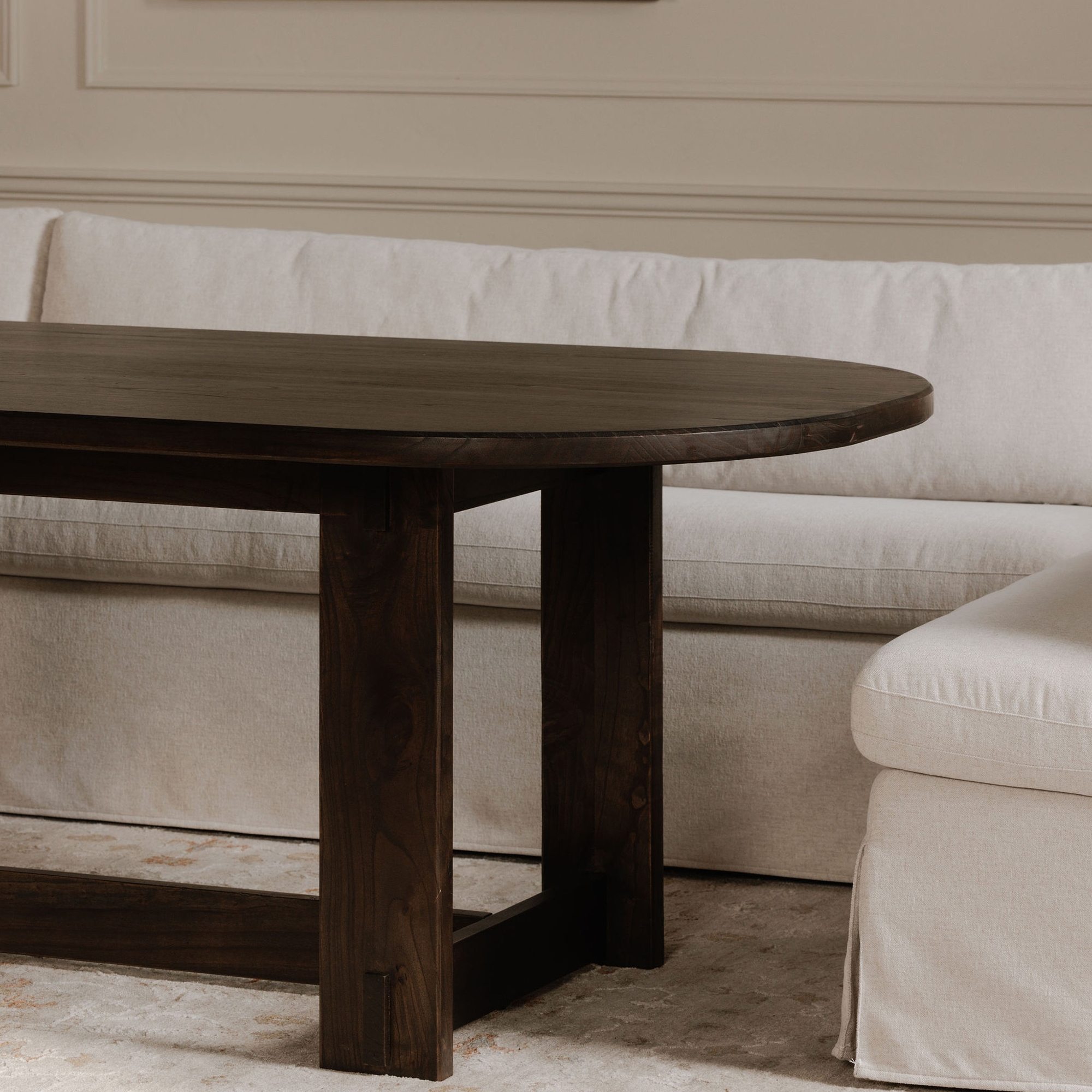 Glenn Oval Dining Table Dark Brown - Image 8