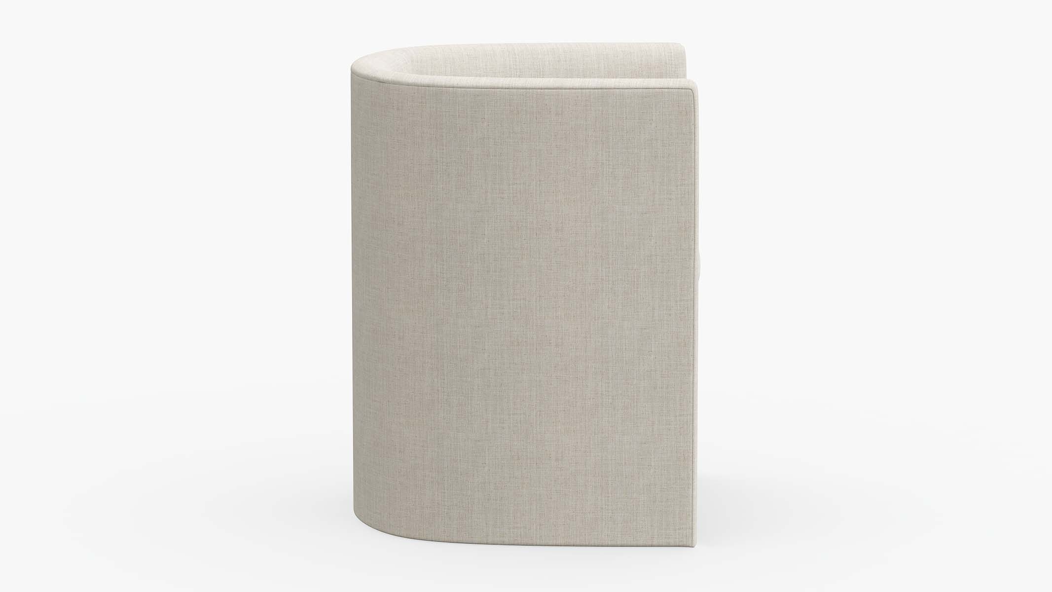 Barrel Back Dining Chair, Talc Everyday Linen - Image 2