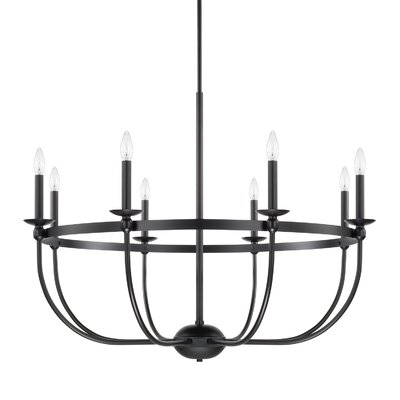 Yarmouth 8 - Light Candle Style Wagon Wheel Chandelier - Image 0