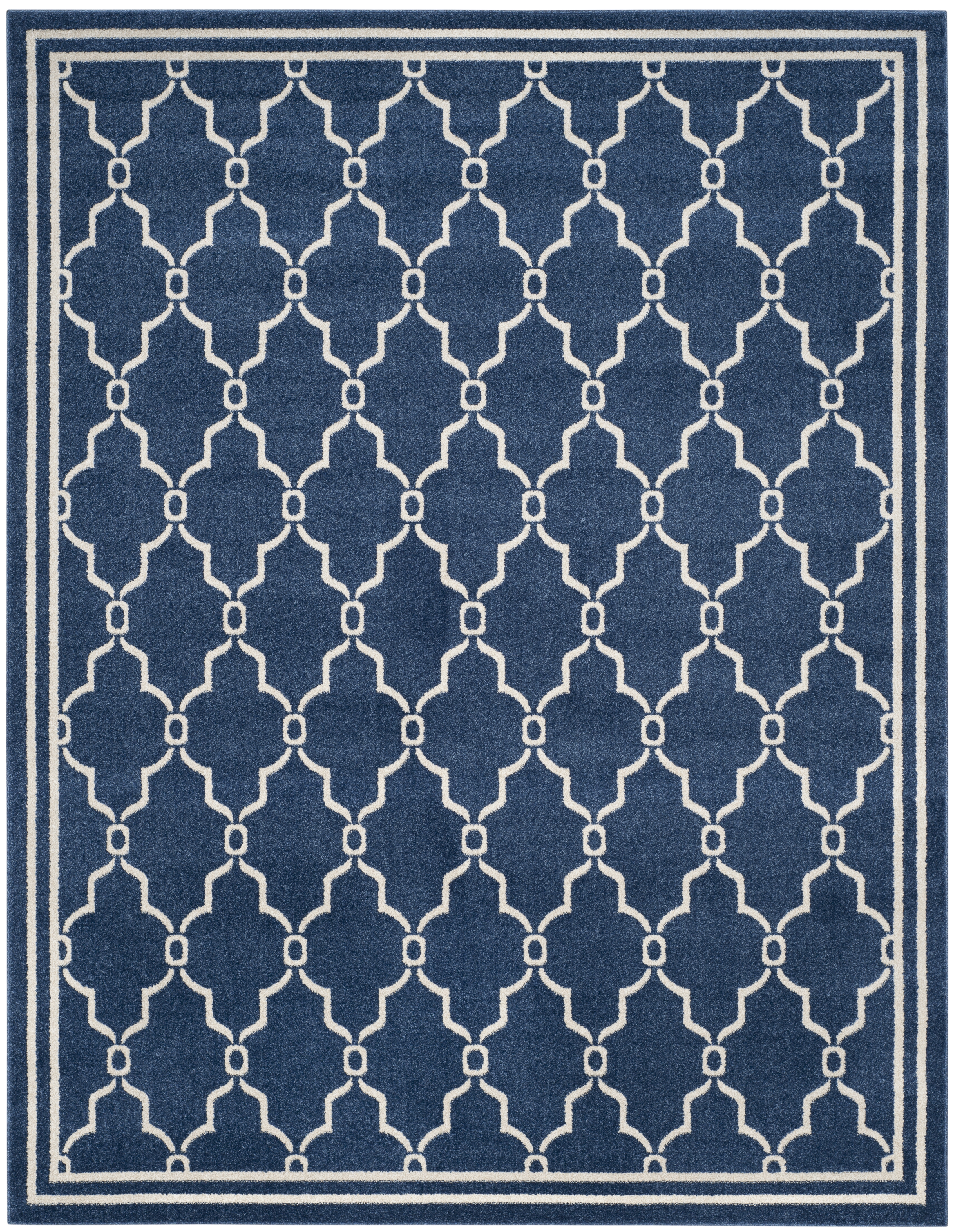 Arlo Home Indoor/Outdoor Woven Area Rug, AMT414P, Navy/Beige,  10' X 14' - Image 0