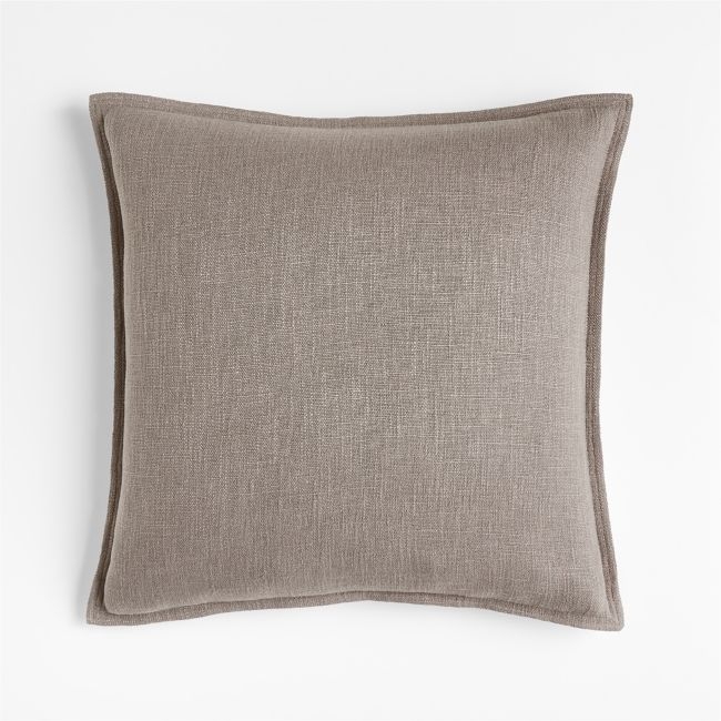 Dark Grey 20"x20" Laundered Linen Throw Pillow with Down-Alternative Insert - Image 0