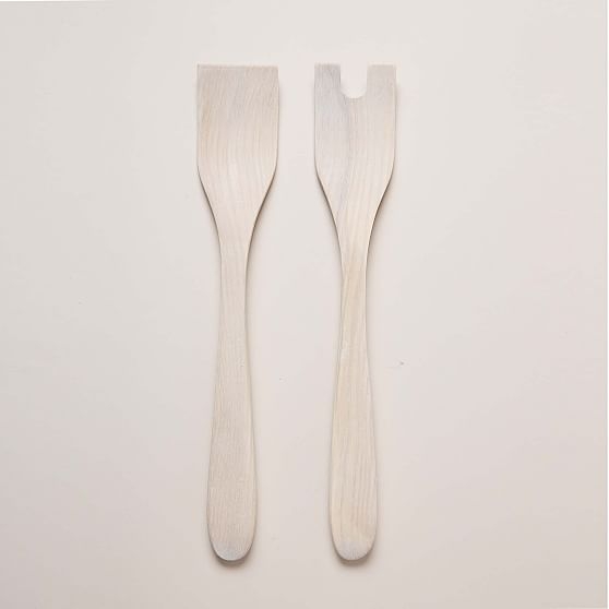 Crafted Salad Servers, Crafted from New England, 14", White - Image 0