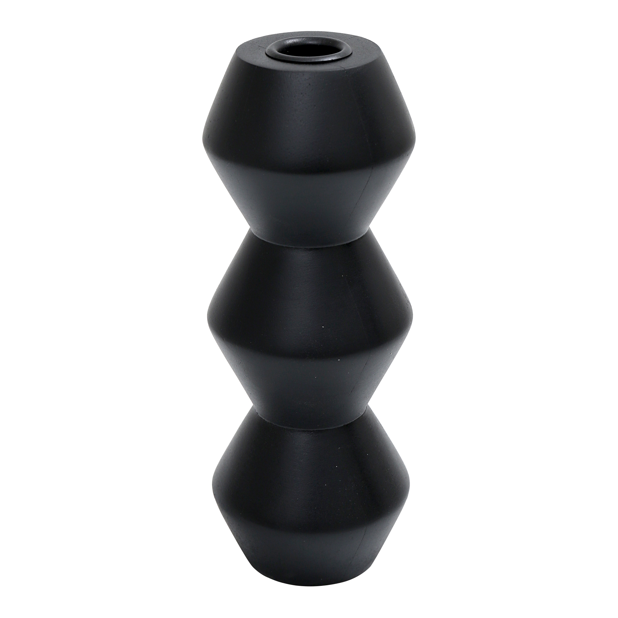 Sequence Large Wooden Candle Holder Black - Image 0