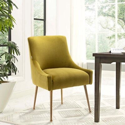 Velvet Upholstered Side Chair - Image 0
