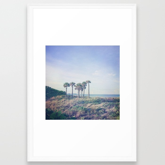 Seven Palm Trees Framed Art Print by Olivia Joy St.claire - Cozy Home Decor, - Scoop White - LARGE (Gallery)-26x38 - Image 0