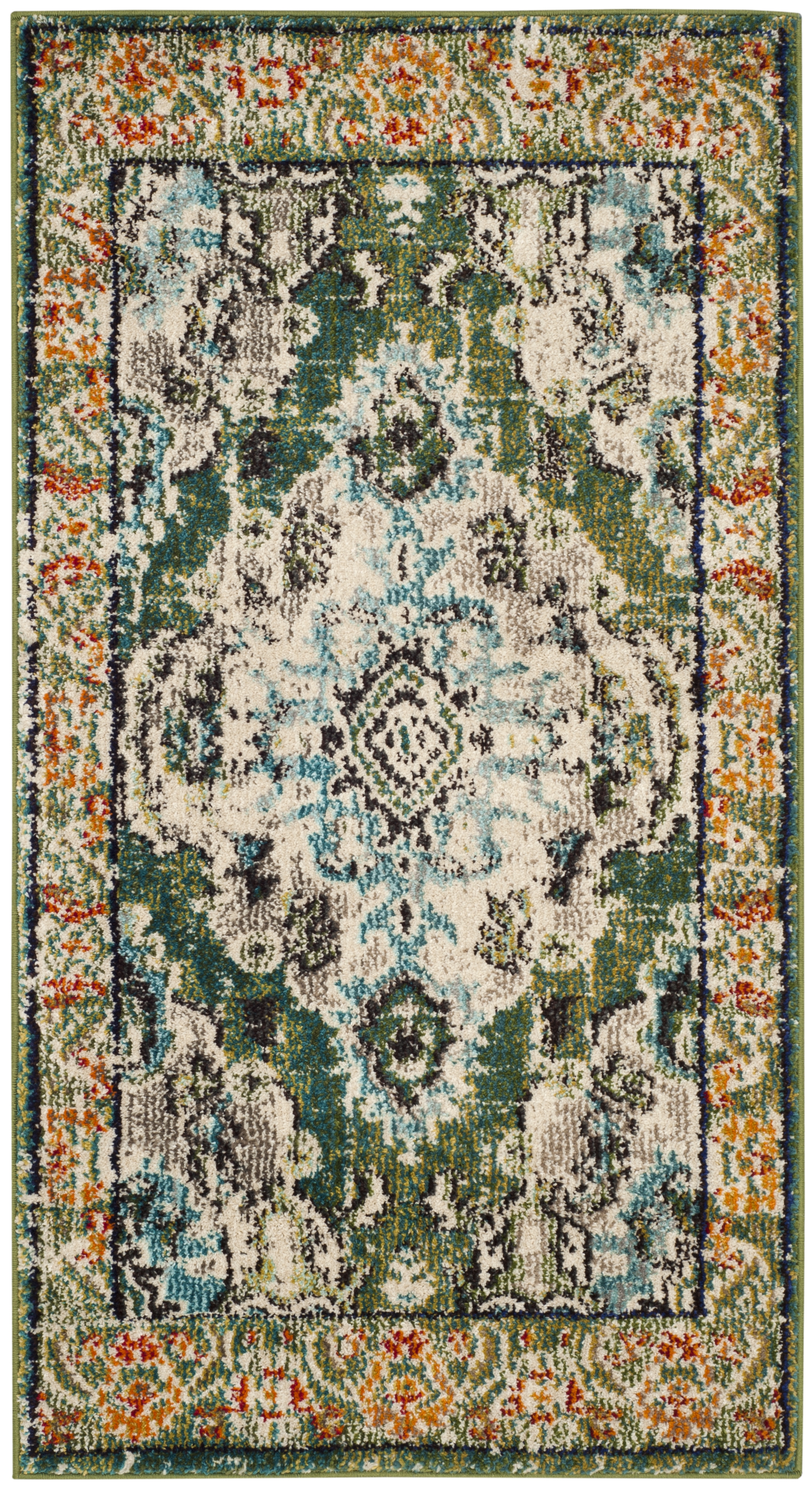 Arlo Home Woven Area Rug, MNC243F, Forest Green/Light Blue,  2' 2" X 4' - Image 0