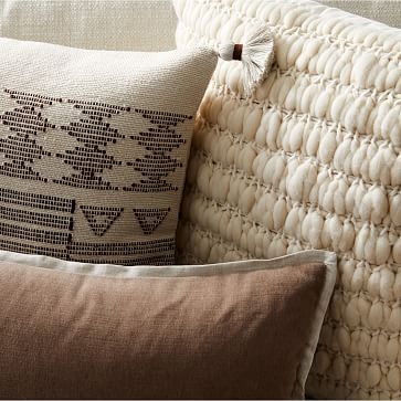 Chunky Knit & Cotton Velvet Pillow Cover Set - Image 1