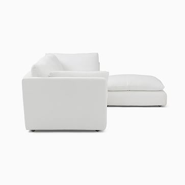 Hampton Left Arm 4-Piece Chair Sectional Native Linen White CS - Image 3