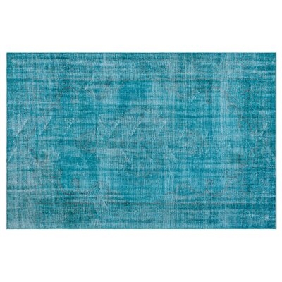 One-of-a-Kind Hand-Knotted 1960s Turkish Blue 6'1" x 9'1" Wool Area Rug - Image 0