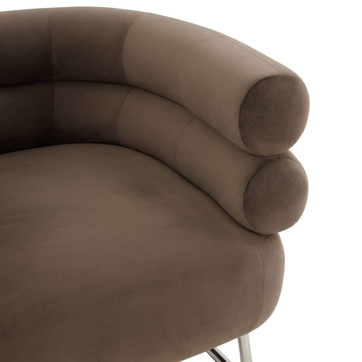 Jacobson Modern Accent Chair - Dark Brown/Silver - Image 2