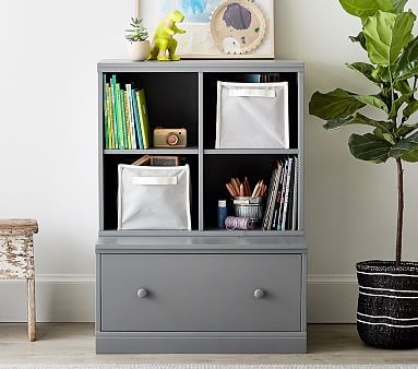 Cameron Bookcase Cubby & Cubby Drawer Base, Simply White, UPS - Image 1