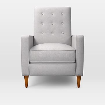 OPEN BOX: Rhys Mid-Century Recliner, Chenille Tweed, Frost Gray - Image 0