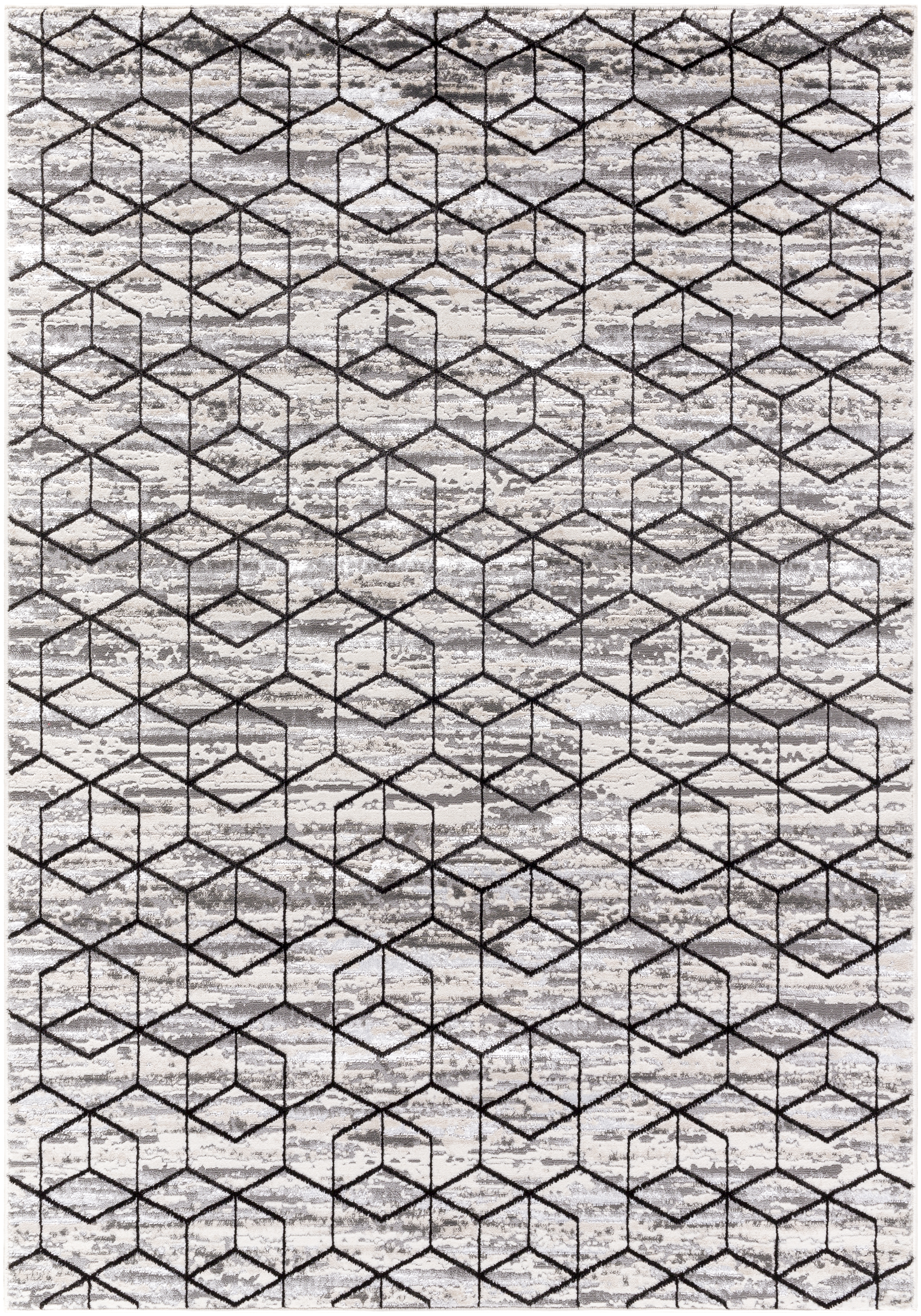 Lustro Gray Indoor 5'3" x 7' Machine Woven Rug - Image 0