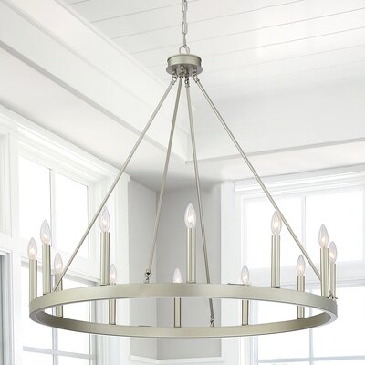 Adreanna 12 - Light Candle Style Wagon Wheel Chandelier - Image 0