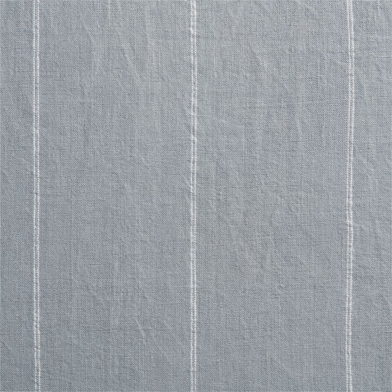 Mist Blue & Crisp White Linen Double Pinstripe Blackout Window Curtain Panel 52"x108" - Image 5