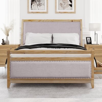 Upholstered And Wood Storage King Bed With 4 Drawers - Image 0