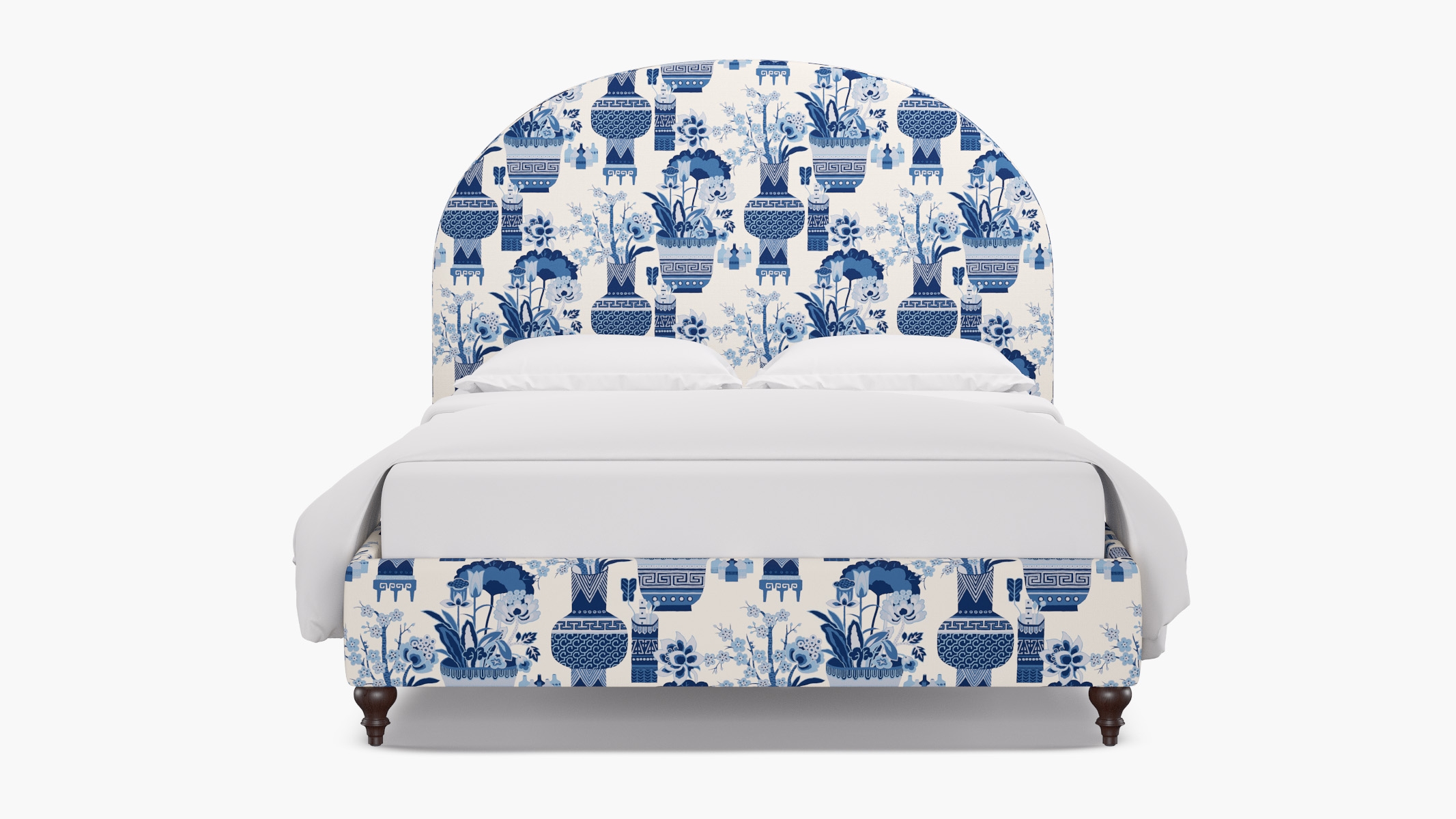 Demilune Bed, Delft Kan-Shie, Espresso Traditional Turned Leg, Twin - Image 0