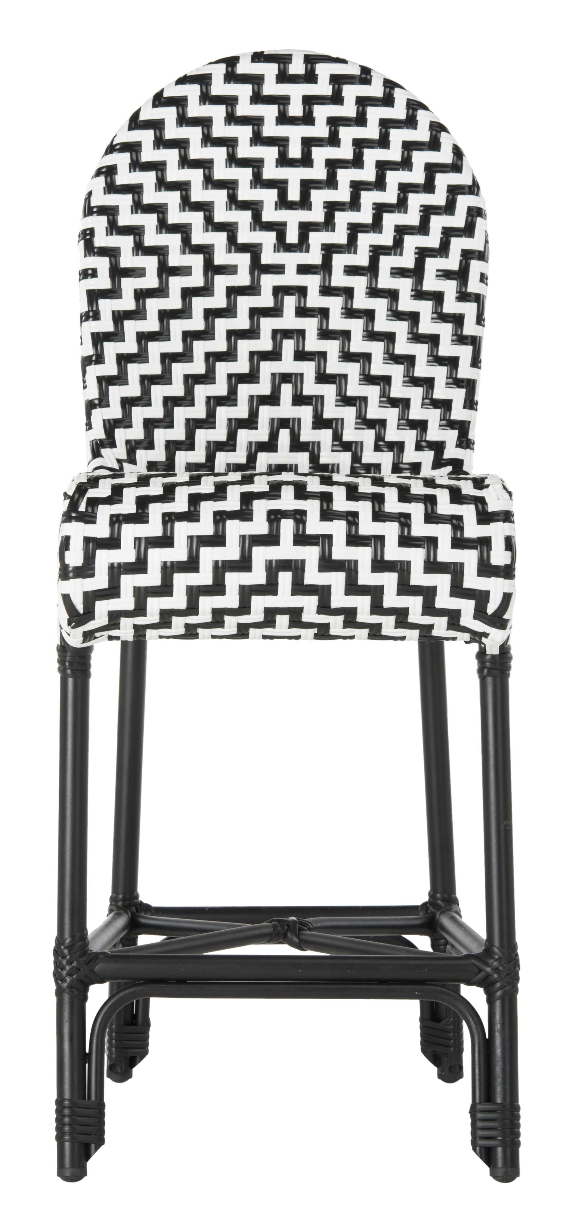 Shea Indoor-Outdoor Counter Stool - Black/White - Safavieh - Image 0