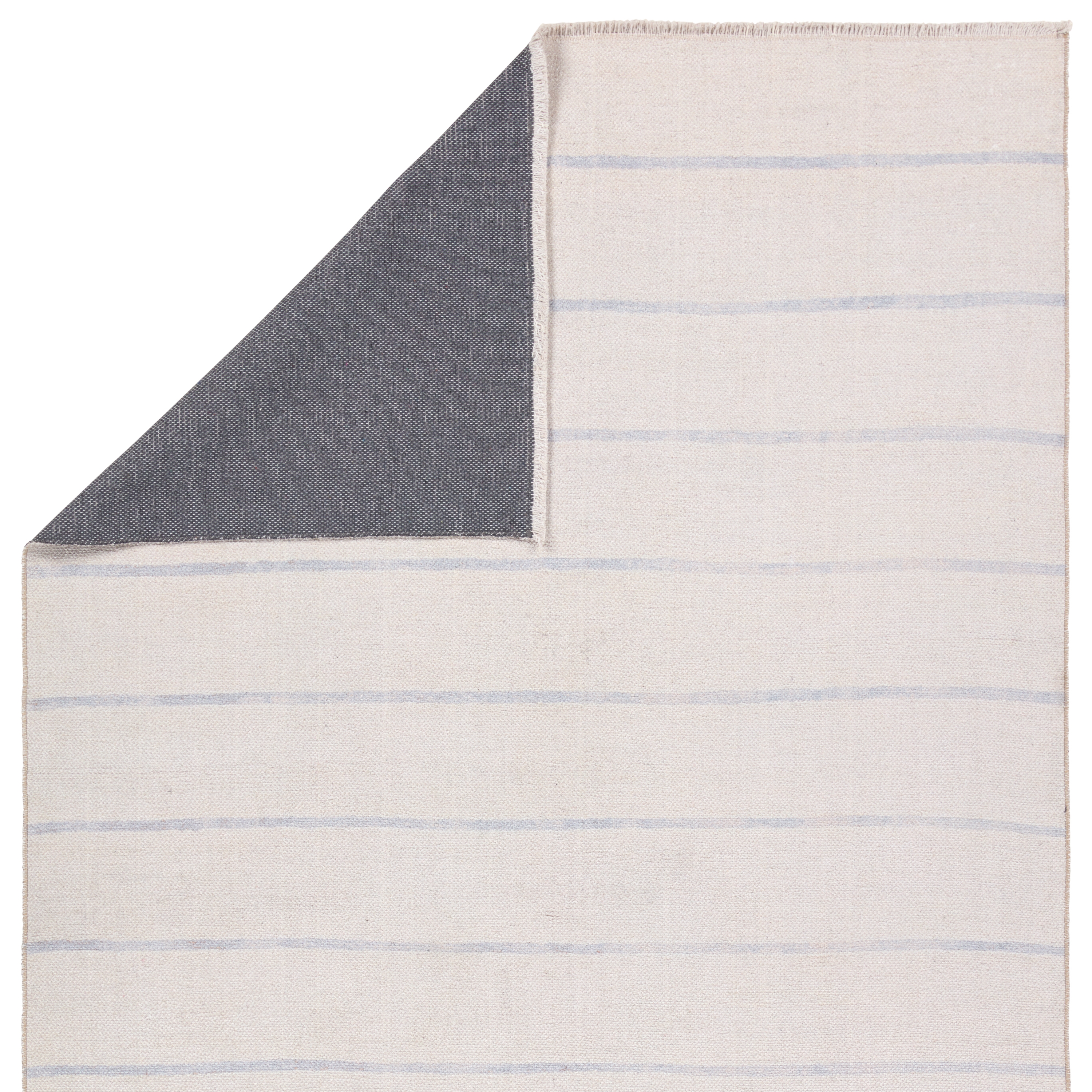 Label J Ryn SAV02 Striped Ivory and Blue Runner Rug (2'6"x8') - Image 2