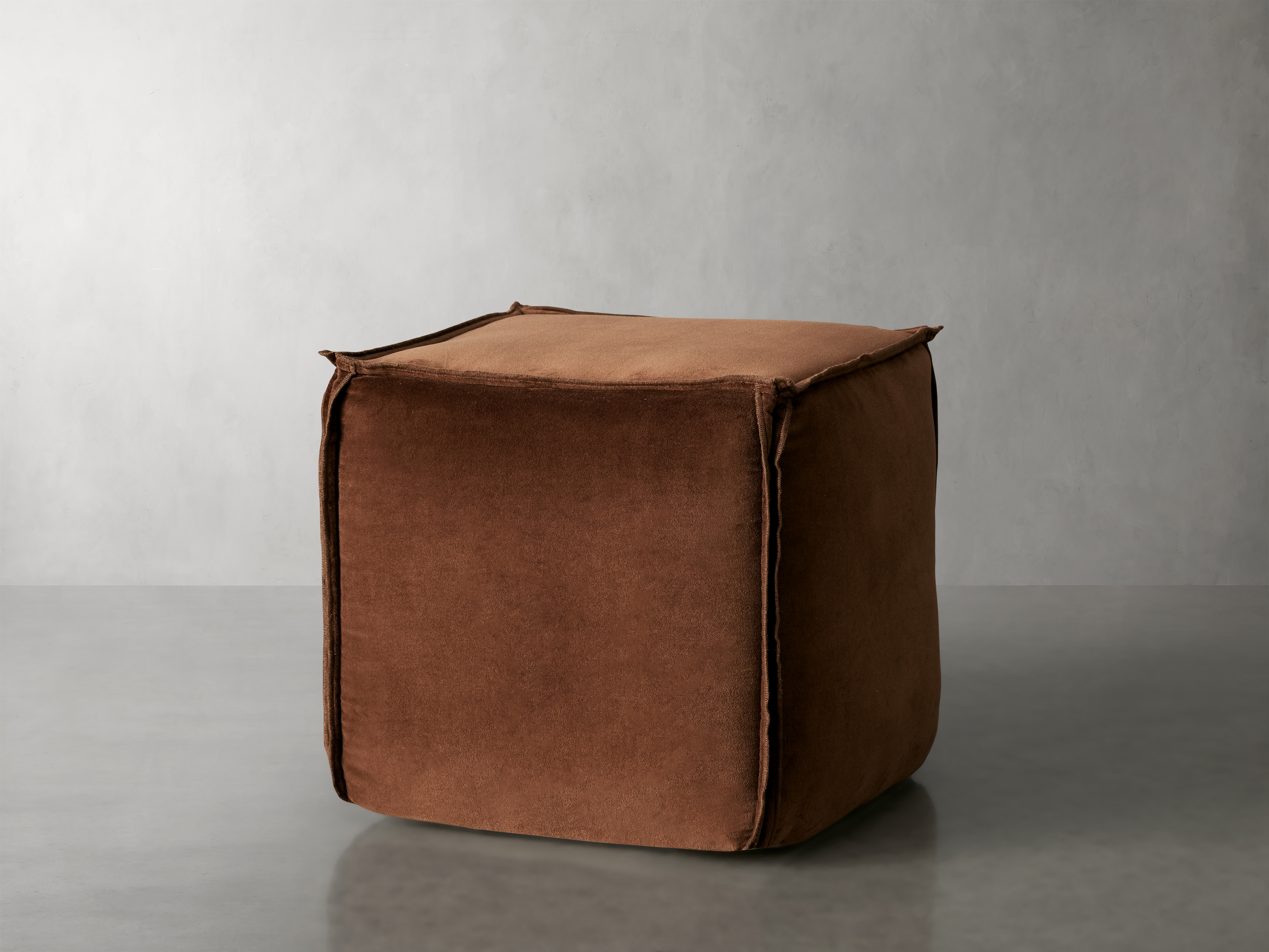 Washed Pouf Velvet 16" in Brown  Russet  - Image 0