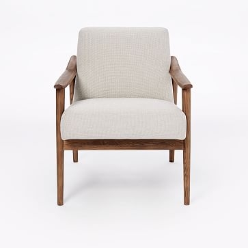 Midcentury Show Wood Chair, Poly, Performance Washed Canvas, Storm Gray, Espresso - Image 2