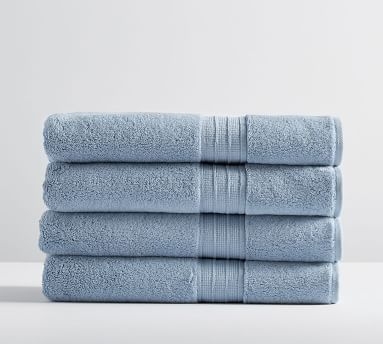 Hydrocotton Organic Bath Towels, Light Blue, Set of 4 - Image 3