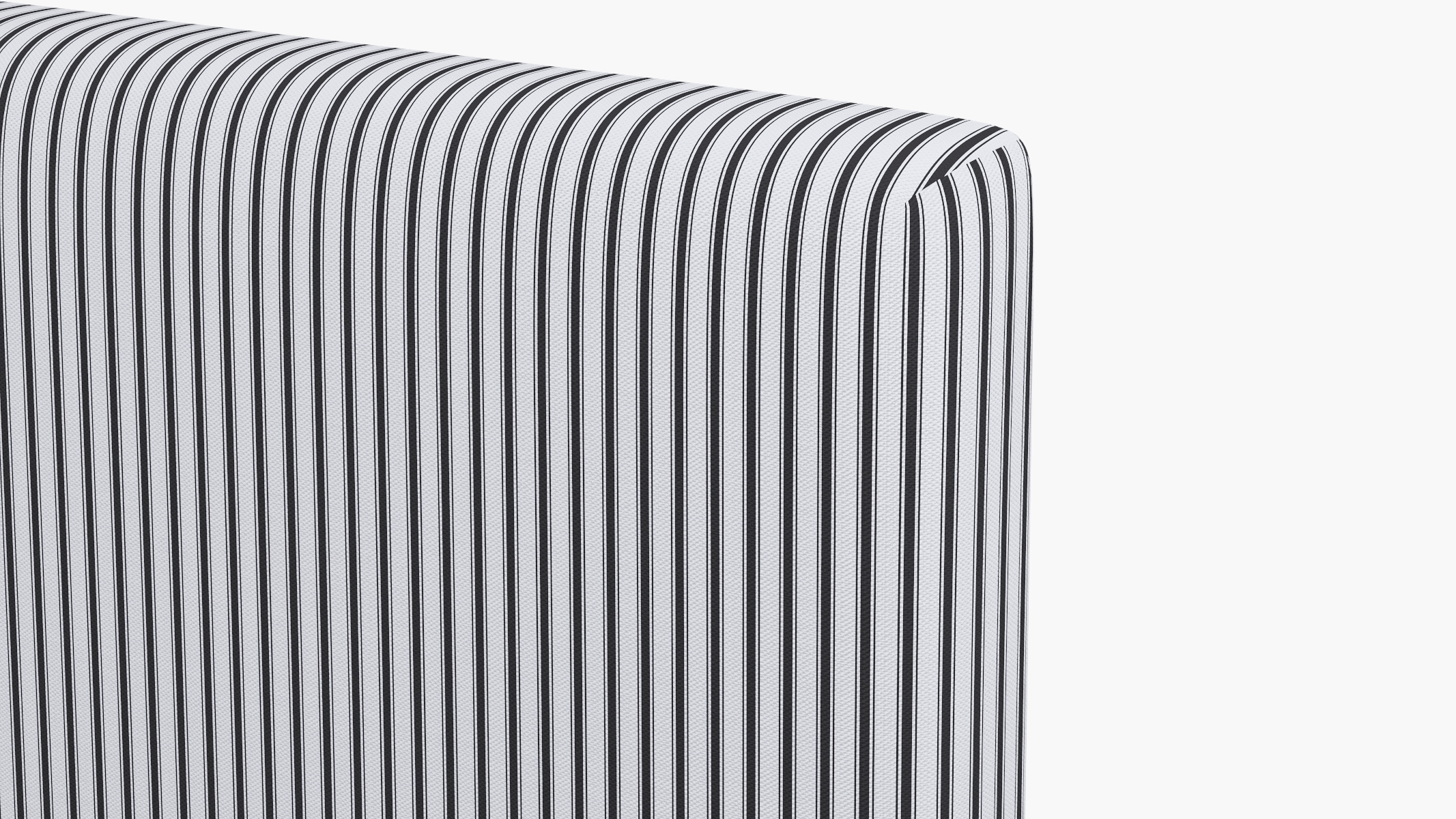Square Back Headboard, Black Classic Ticking Stripe, Full - Image 2