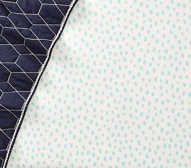 Organic Mint Brushstroke Dot Fitted Crib Sheet - Image 1