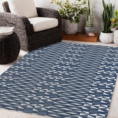 STEPPING STONE NAVY Outdoor Rug By Becky Bailey - Image 0