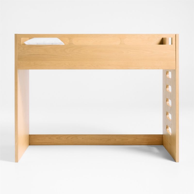 Bridgeman Natural Oak Wood Kids Twin Loft Bed with Ladder - Image 2