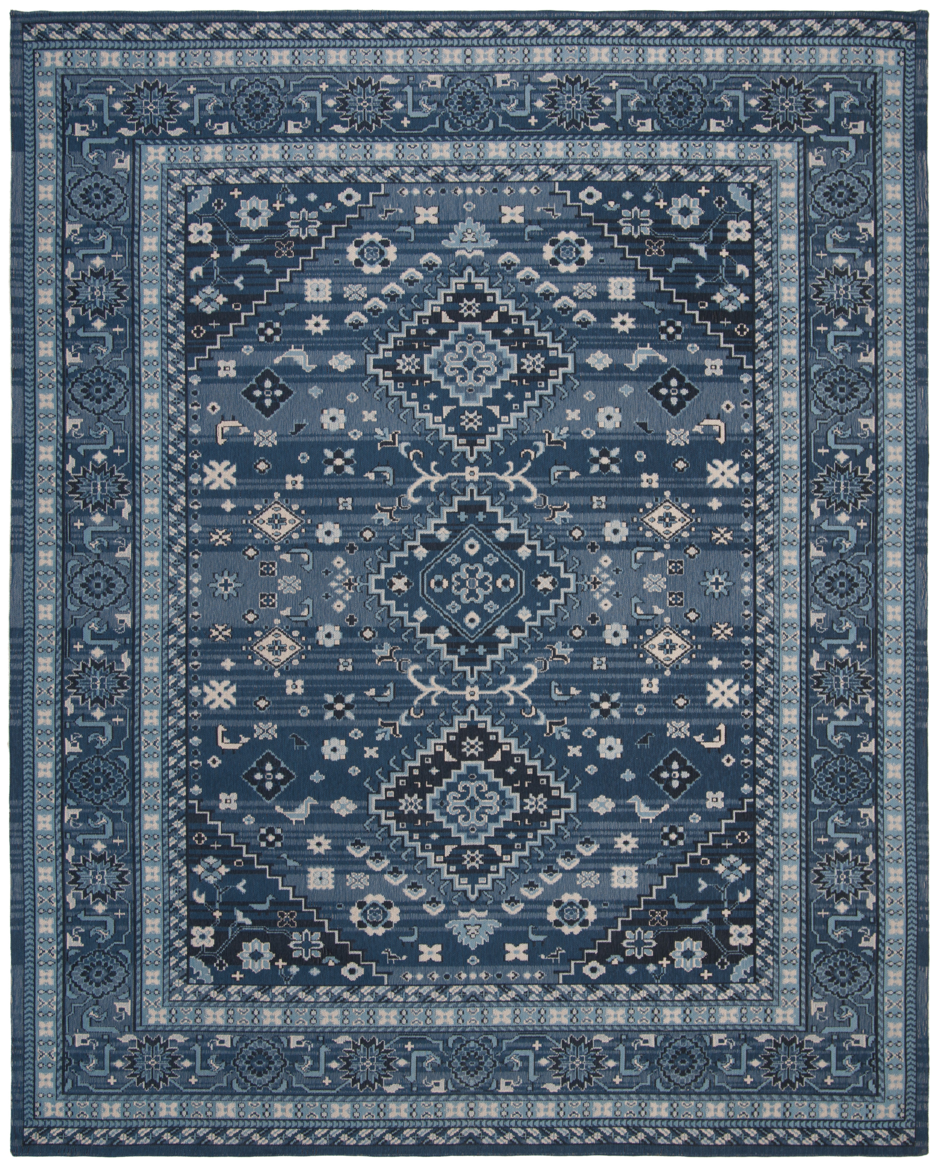 Arlo Home Woven Area Rug, CLV101M, Blue/Charcoal,  8' X 10' - Image 0