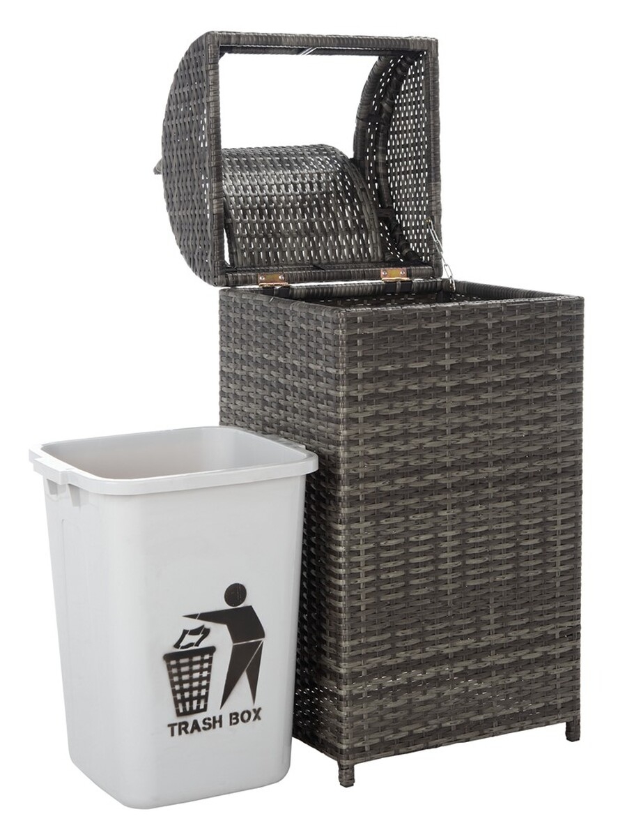 Serapis Trash Bin - Grey Brown - Safavieh - Image 5