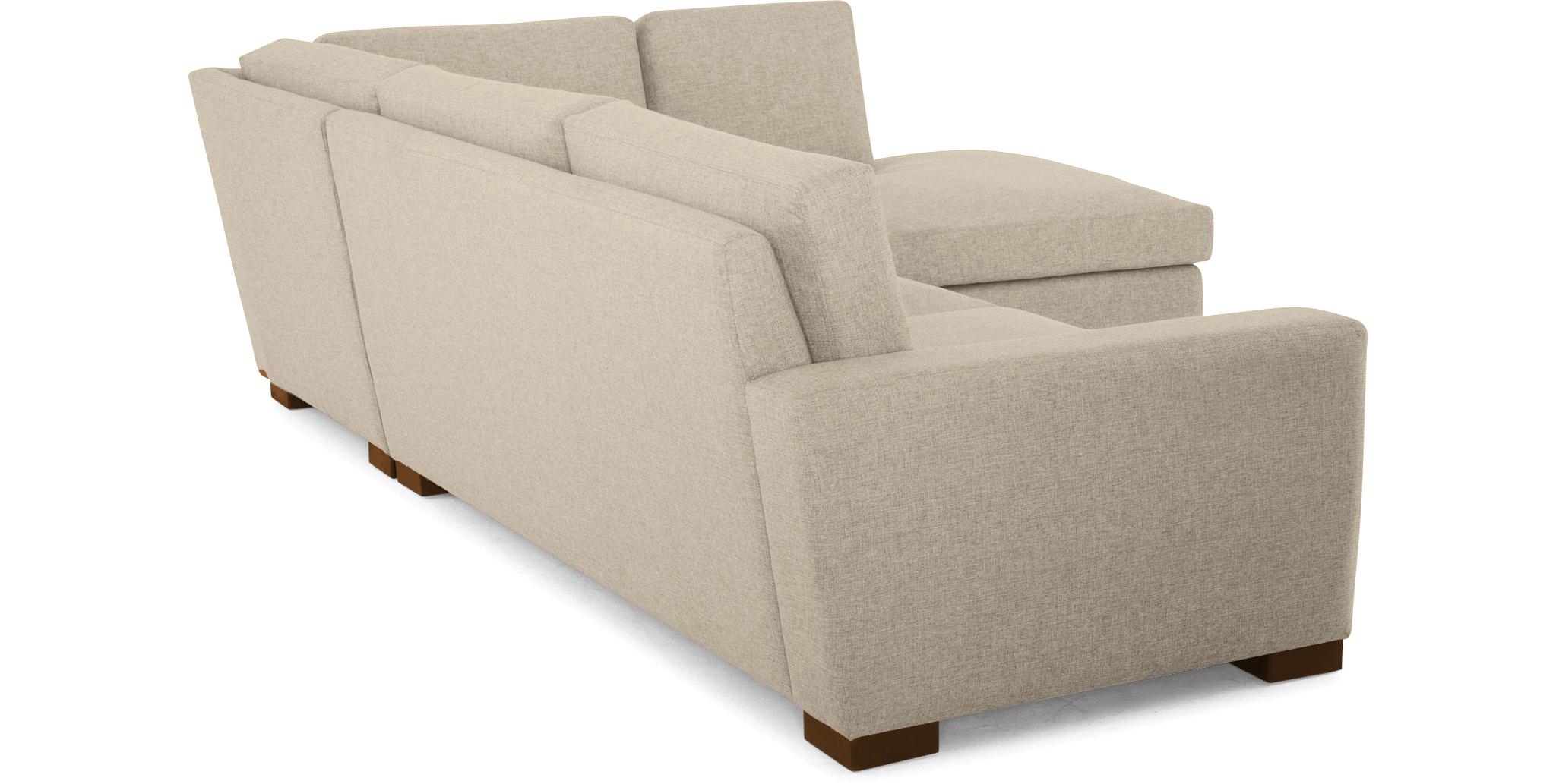 Beige/White Anton Mid Century Modern Sectional with Bumper - Cody Sandstone - Mocha - Right  - Image 3