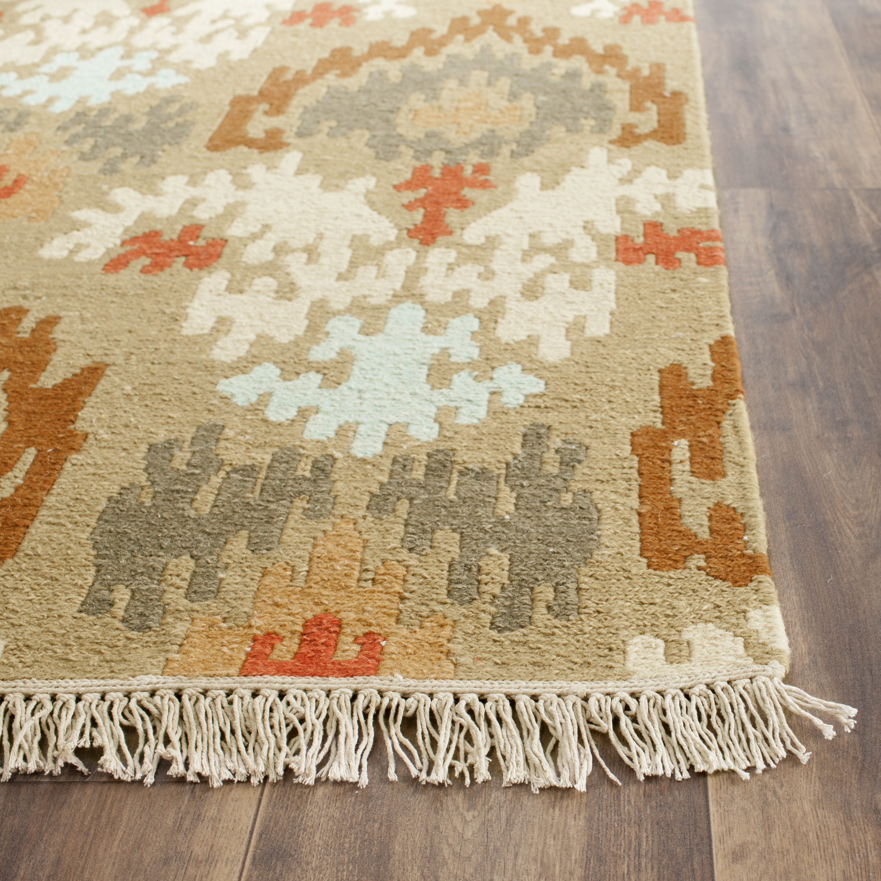 Arlo Home Hand Woven Flatweave Area Rug, SUM437A, Sage/Multi,  8' X 10' - Image 1