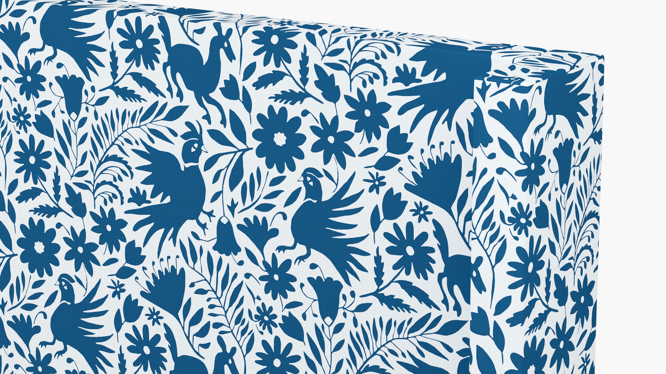 Modern Wingback Headboard, Cerulean Frida, Queen - Image 2