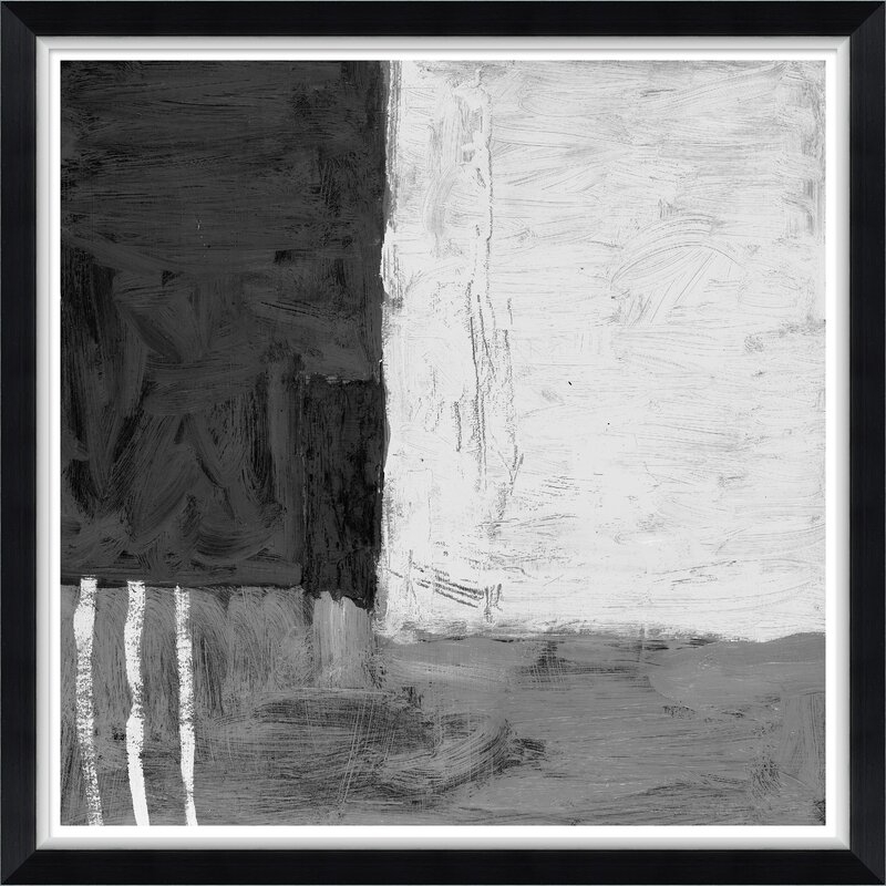 Soicher Marin Finn and Ivy 'Modern Abstracts in Black and White 1' - Picture Frame Painting on Paper - Image 0