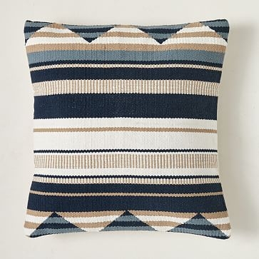 Woven Stripes Pillow Cover, 20"x20", Midnight - Image 2