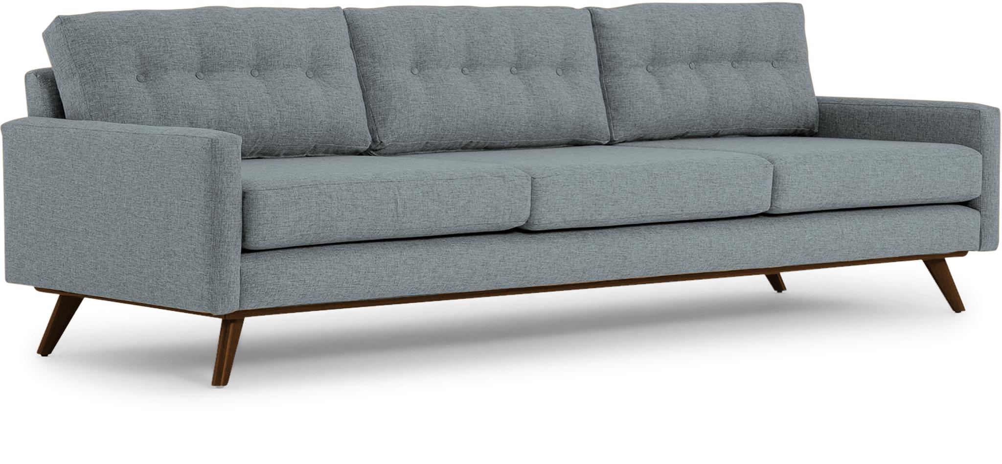 Blue Hopson Mid Century Modern Grand Sofa - Dawson Slate - Mocha - Image 1
