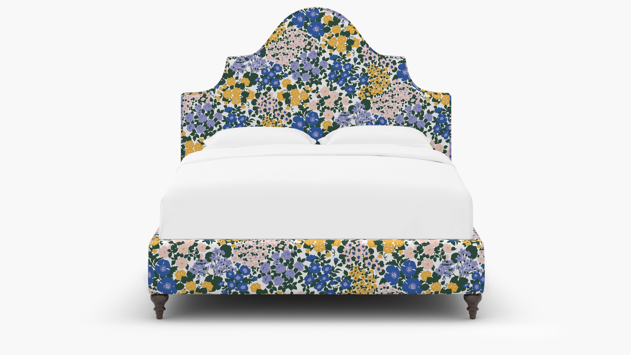 Statement Bed, Lavender Million Flowers, Espresso Traditional Turned Leg, Full - Image 0