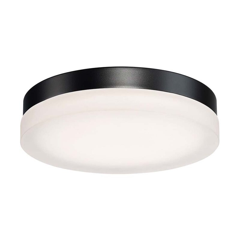 Modern Forms 1 - Light Simple Drum LED Flush Mount Size: 2.5" H x 11" W x 11" D, Color Temperature: 3500K, Fixture Finish: Black - Image 0